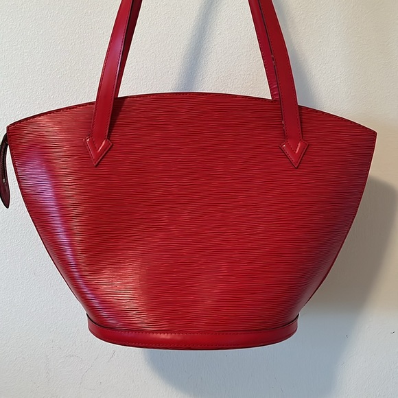 Louis Vuitton Red Saint Jacques Epi Leather Shoulder Bag Vintage Tote Rare - Picture 3 of 16